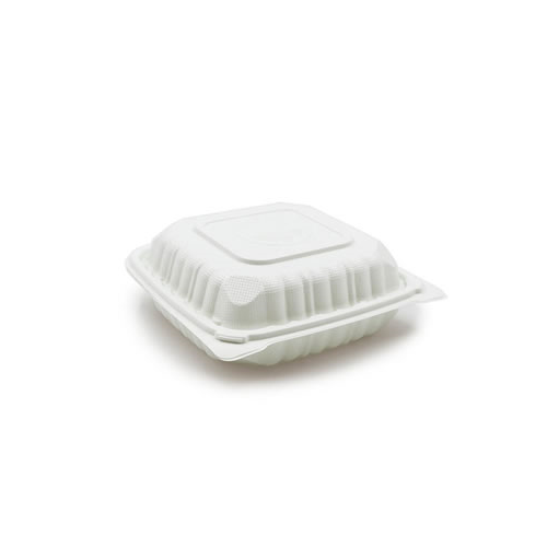 MFPP-SL81 | Container Plastic Hinged 8x8x2.75" White 1-Comp MFPP