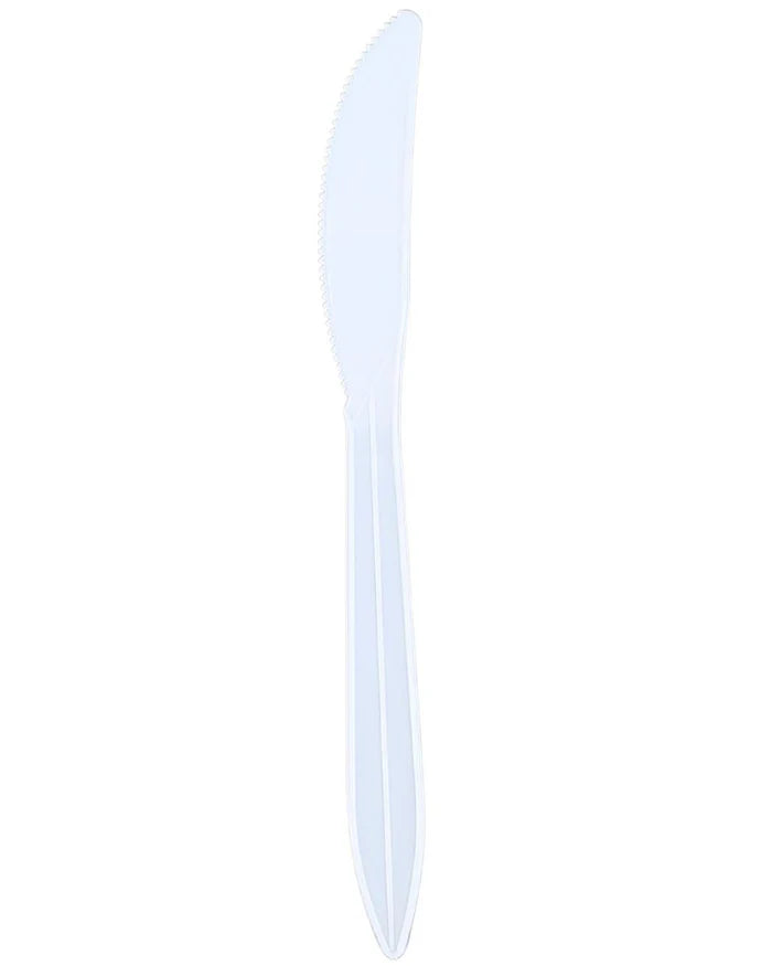 CUT3-KNM | Plastic Knife- White - Bulk (Medium Heavy)