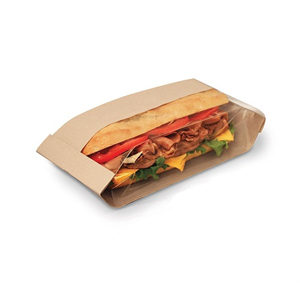 BC300097 | Bag Sandwich 4.25 x 2.75 x 11.75" Kraft w/Tray DublView