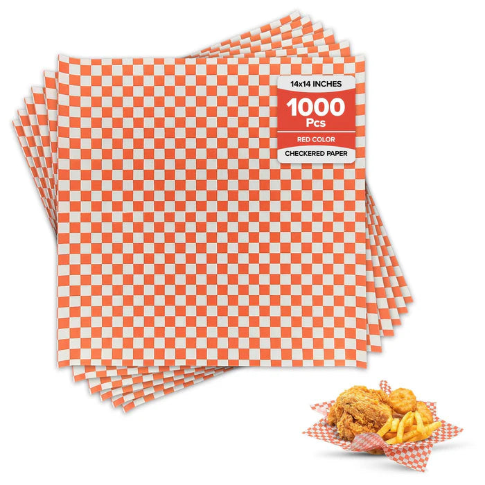 GP-RED-1414| Checkered Sheets - Red - 14"x14"