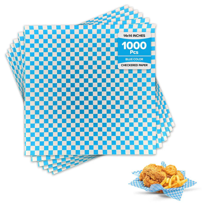 GP-BLU-1414| Checkered Sheets - Blue - 14"x14"