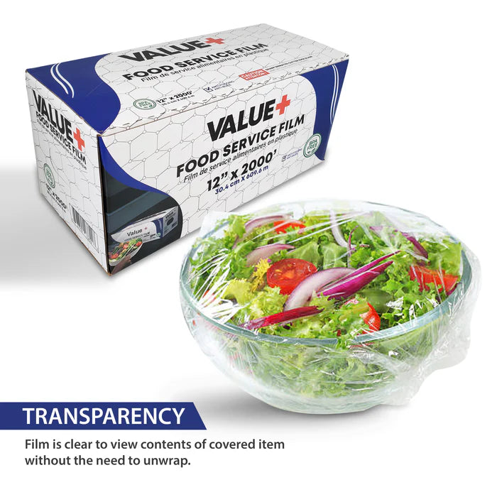 WRP098 | 12" x 2000' Food Service Film Wrap in Cutter Box