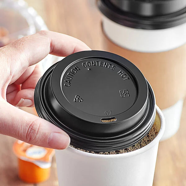 LID-D-90B | Dome Sip LID- coffee cup BLACK