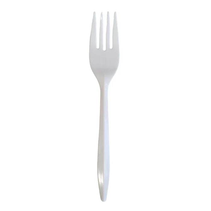 CUT1-FKM | Plastic Forks - White - Bulk (Medium Heavy)