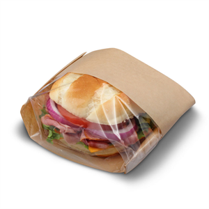 BC300093 | Bag Sandwich 8.5x4.5x2.5" Kraft Double View