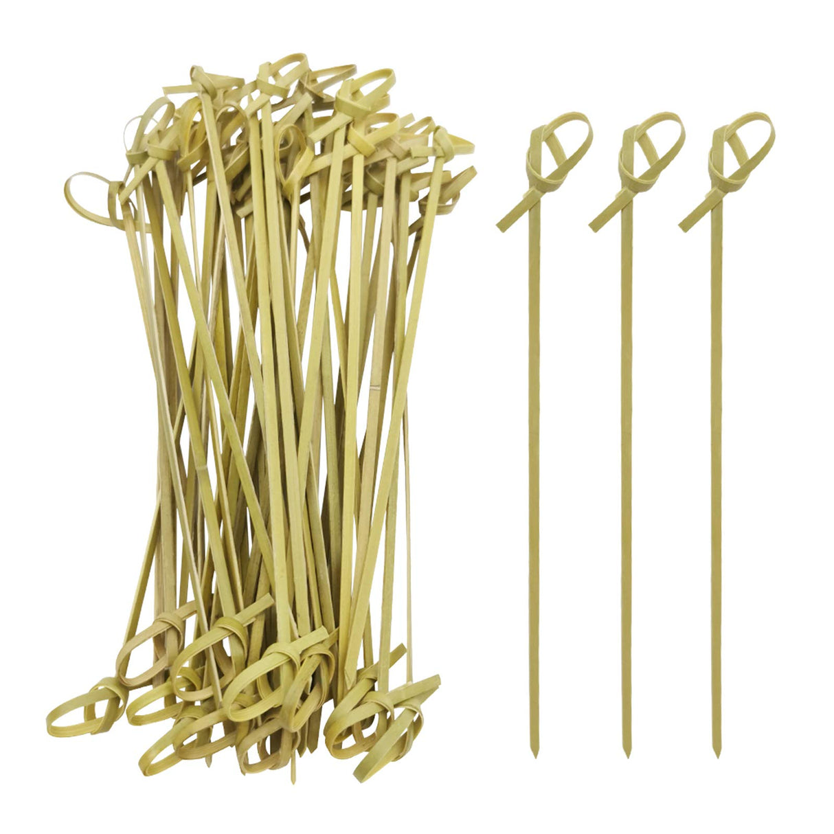SK-BK3612 | Bamboo Knot Pick - 4.7" - Green (48x100)