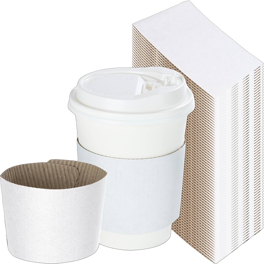 SL-90W| WHITE Coffee cup Sleeves- All Sizes
