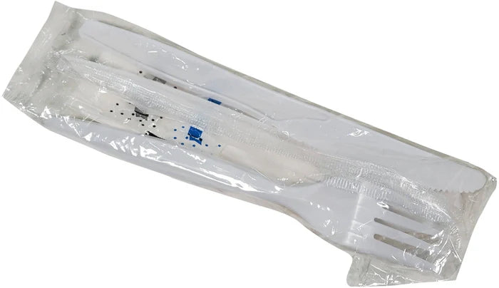 CUT-SET-1 | Cutlery Kit / Meal Kit - 6pcs - White - F/K/TS/N/S&P (Regular)