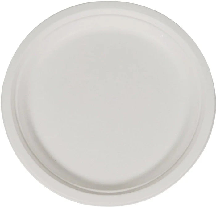 PLT-9BR | 9" Round Bagasse Lunch Plates