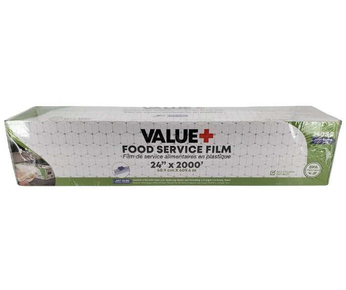 WRP086 | 24" x 2000' Food Service Film Wrap with Slide Cutter Box