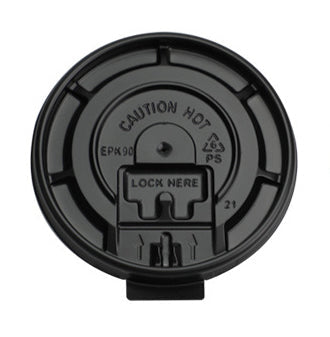 LID-F-90B | Flat LID- coffee cup BLACK