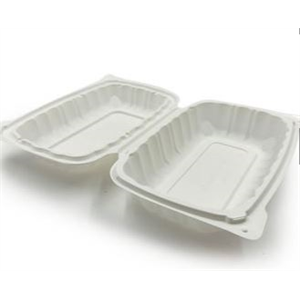MFPP-SL96| Container Plastic Hinged 9x6x3" White 1-Comp MFPP